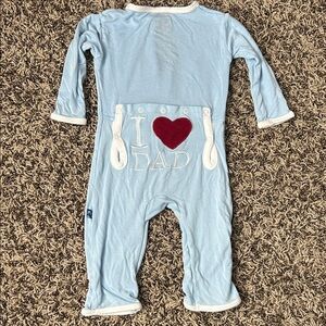 Kickee Pants Light Blue 'I ♥ Dad' Footed One-Piece